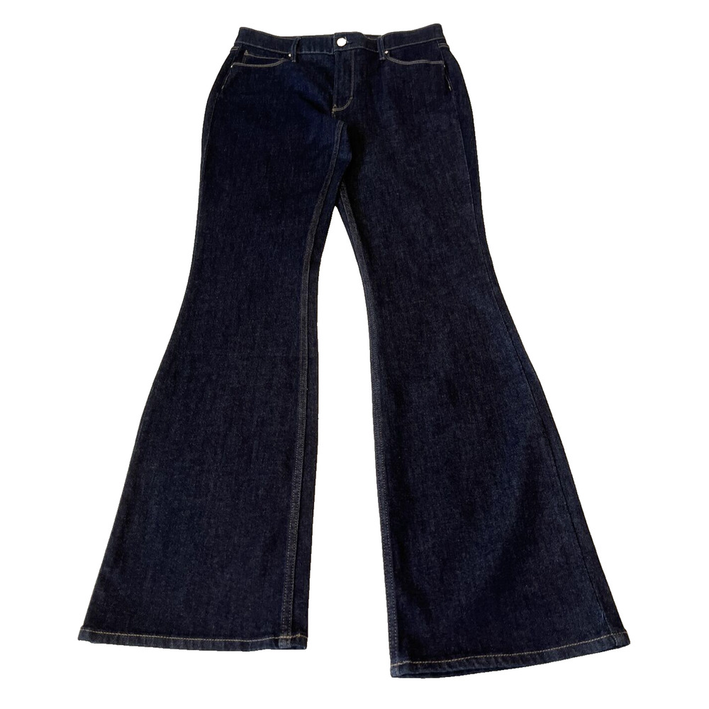 White House Black Market Women The Sculpt Skinny Flare Jeans 12L Dark Wash Boho